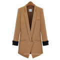 Style coréen Medium Length Ladies Chiffon Bureau Blazer Suit Coat